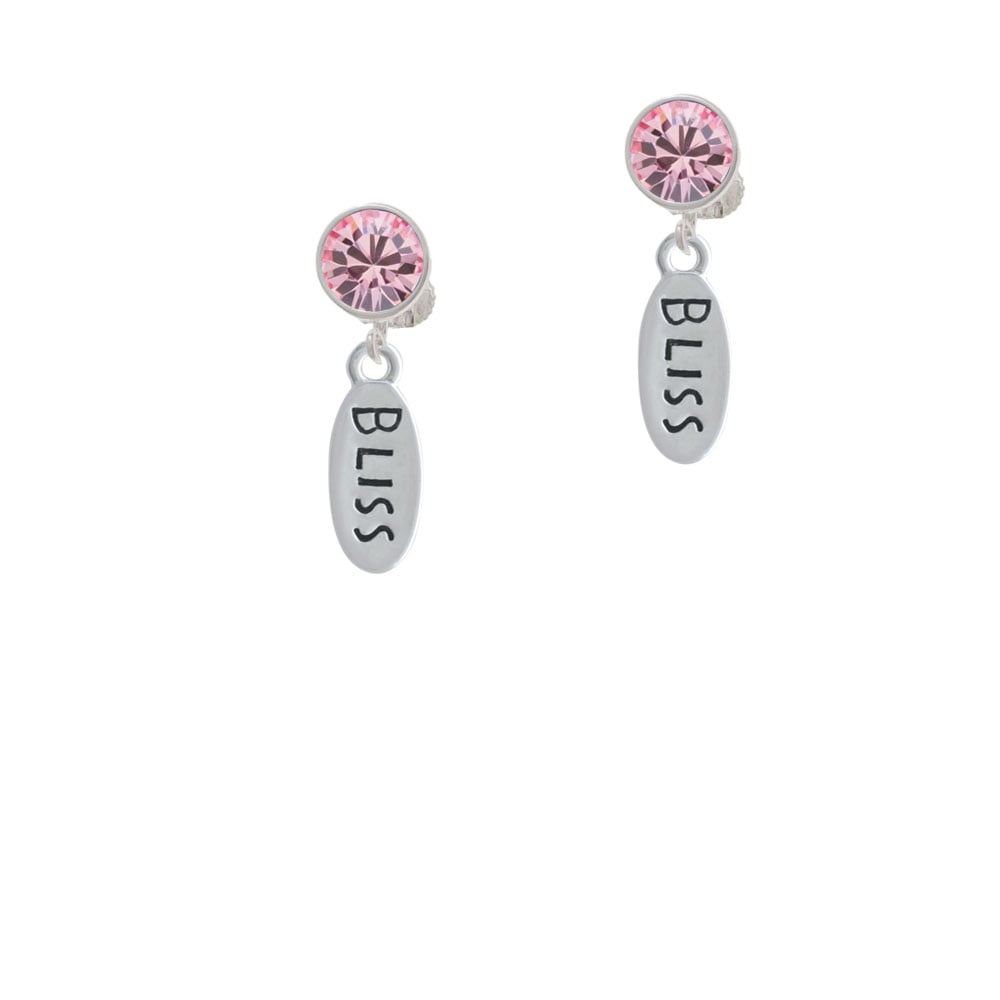 Bliss Oval Crystal Clip On Earrings Image 1