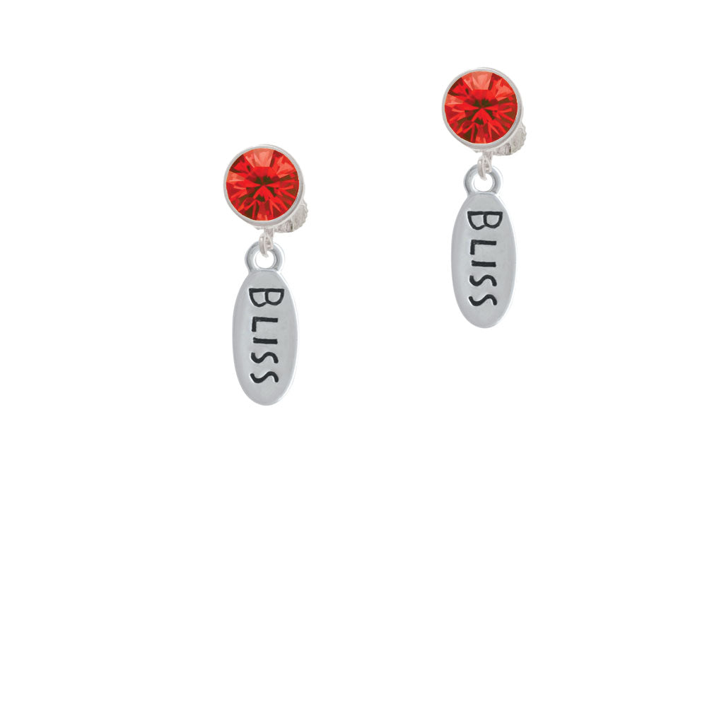 Bliss Oval Crystal Clip On Earrings Image 4