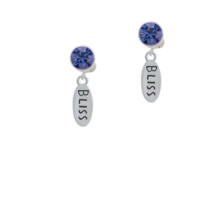 Bliss Oval Crystal Clip On Earrings Image 1