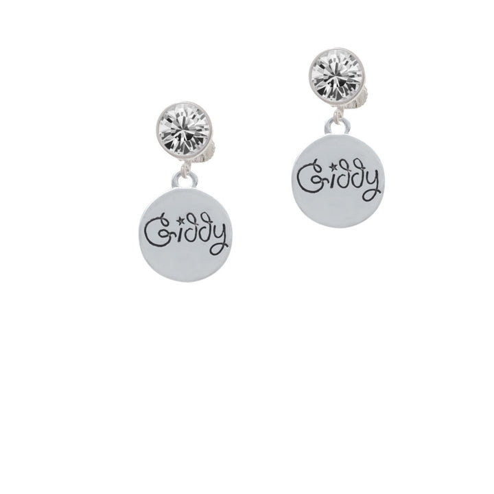 Giddy Circle Crystal Clip On Earrings Image 2