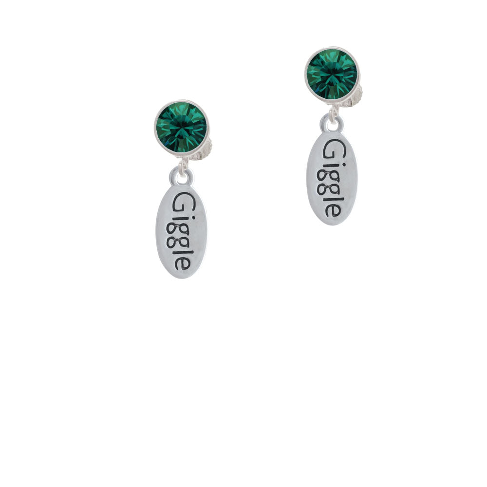 Giggle Oval Crystal Clip On Earrings Image 6