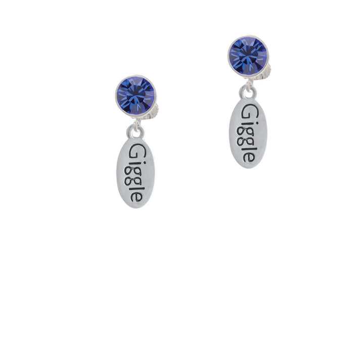 Giggle Oval Crystal Clip On Earrings Image 7