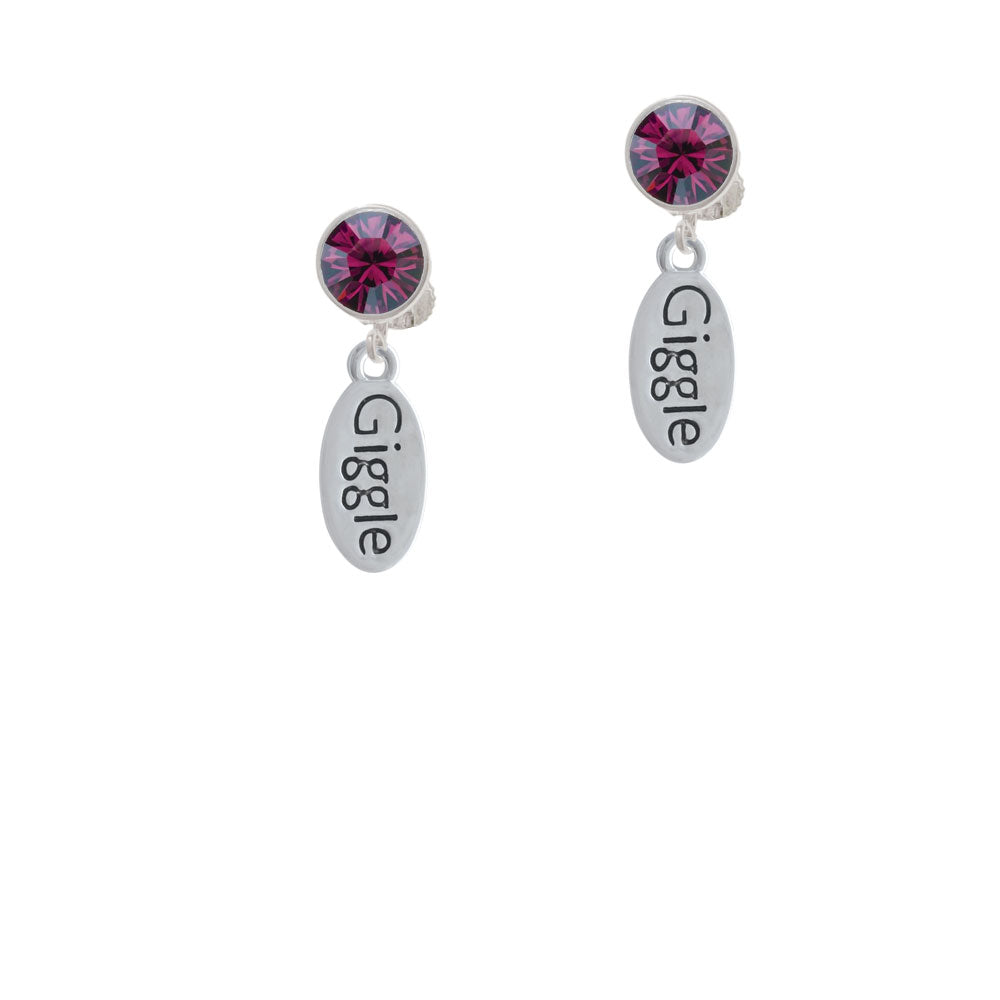 Giggle Oval Crystal Clip On Earrings Image 8