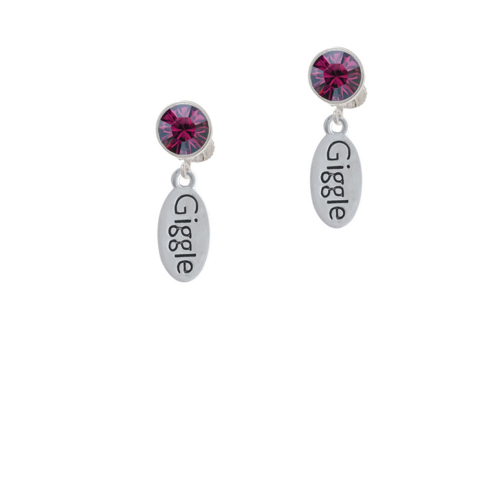 Giggle Oval Crystal Clip On Earrings Image 8