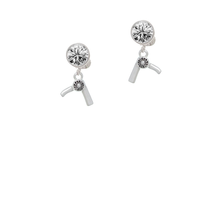 3-D Hair Dryer Crystal Clip On Earrings Image 2