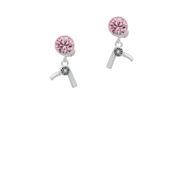 3-D Hair Dryer Crystal Clip On Earrings Image 1