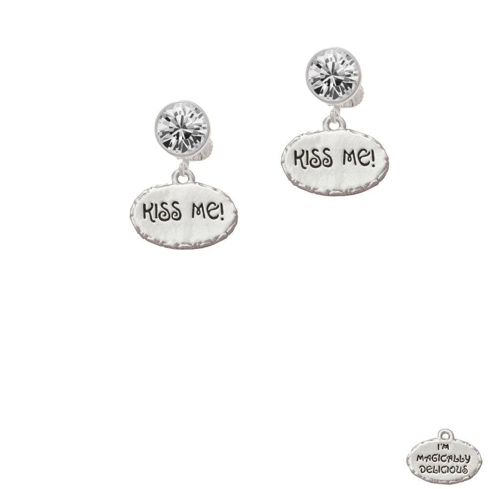 Kiss Me Im Magically Delicious Crystal Clip On Earrings Image 2