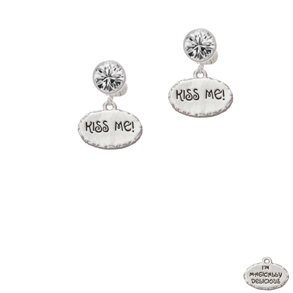 Kiss Me Im Magically Delicious Crystal Clip On Earrings Image 1