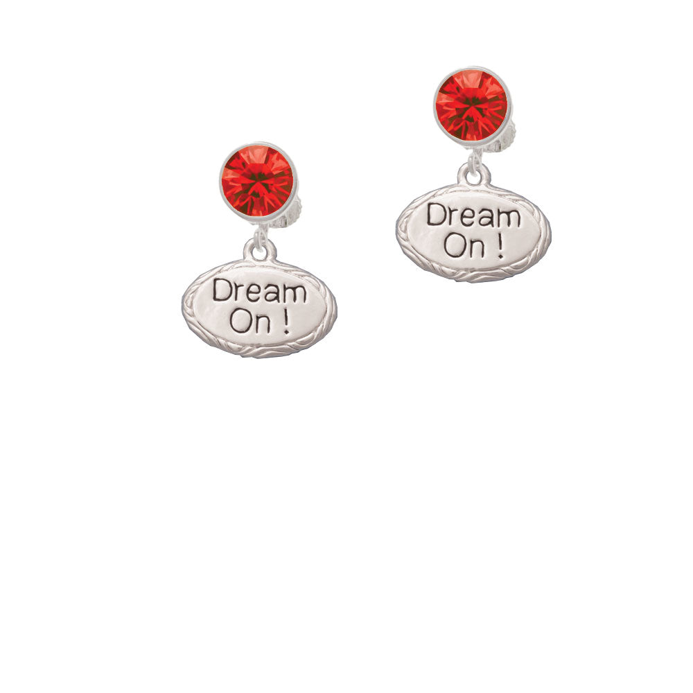 Dream On Oval Crystal Clip On Earrings Image 4