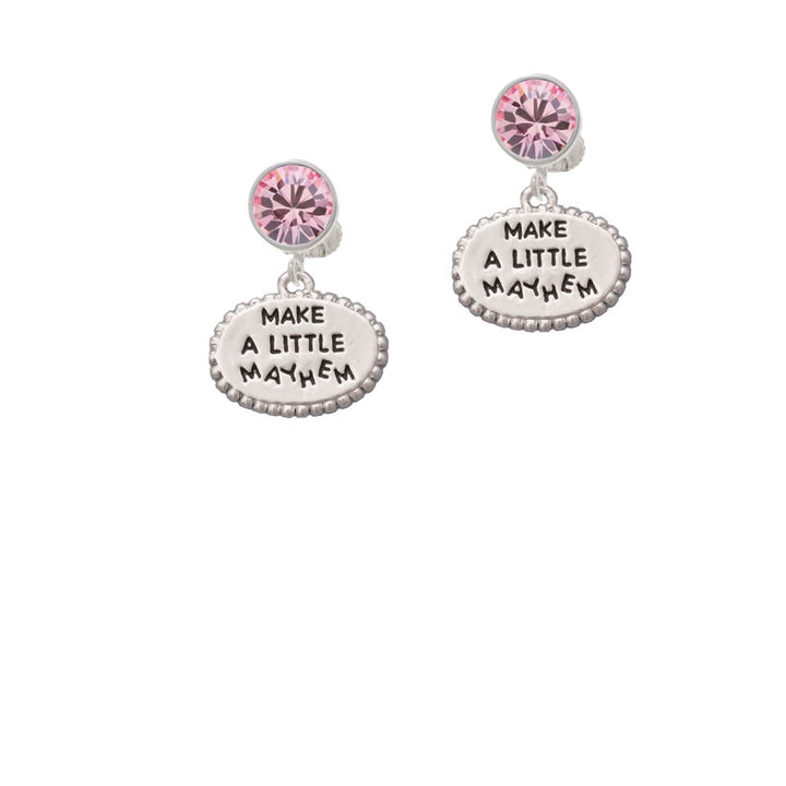 Make a Little Mayhem Oval Crystal Clip On Earrings Image 1