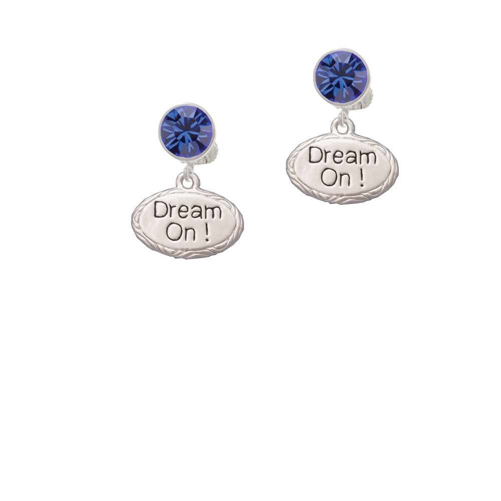 Dream On Oval Crystal Clip On Earrings Image 7