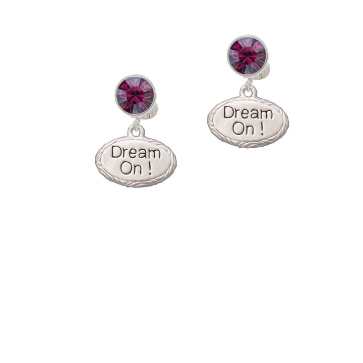 Dream On Oval Crystal Clip On Earrings Image 8