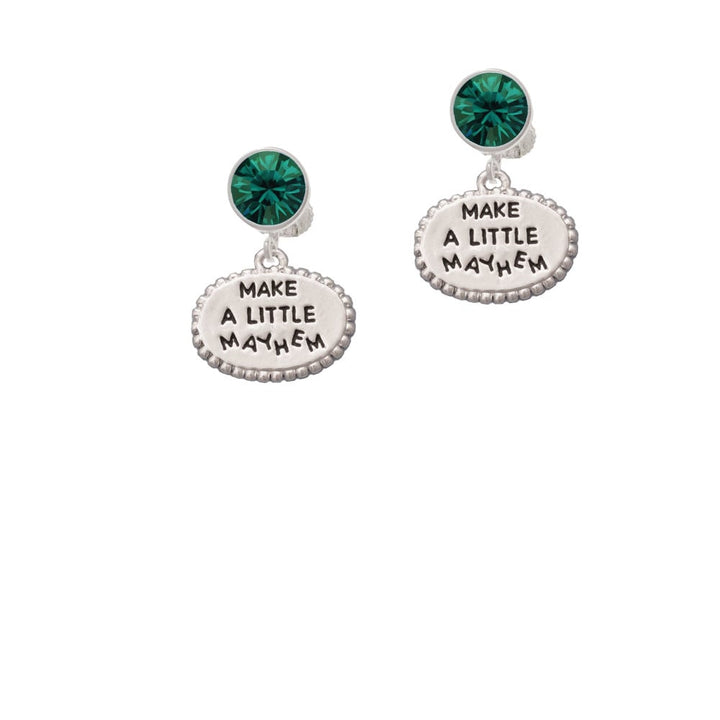 Make a Little Mayhem Oval Crystal Clip On Earrings Image 1