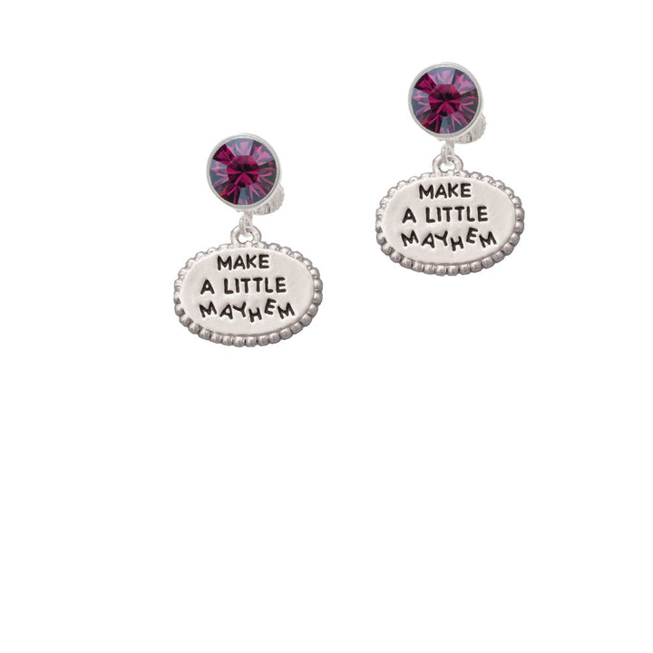 Make a Little Mayhem Oval Crystal Clip On Earrings Image 8