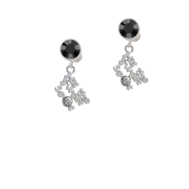 Hit the Sweet Spot with Softball Crystal Clip On Earrings Image 3