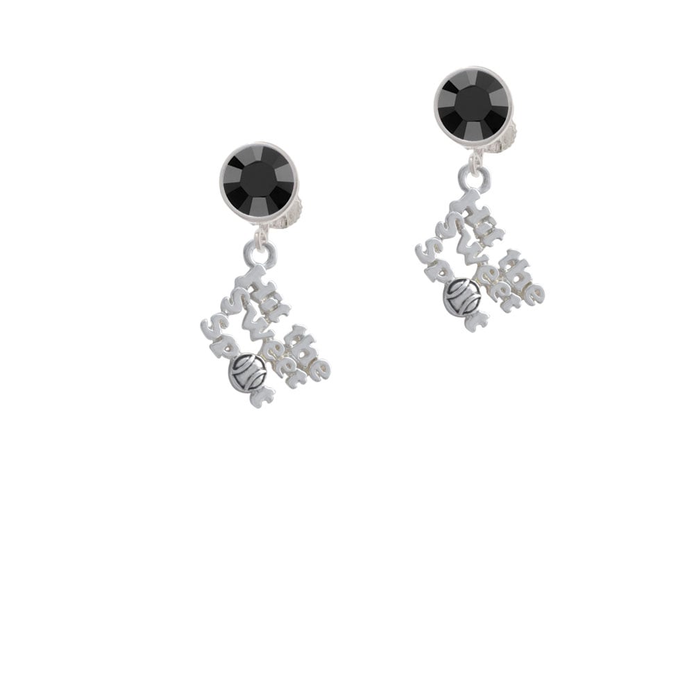 Hit the Sweet Spot with Softball Crystal Clip On Earrings Image 1