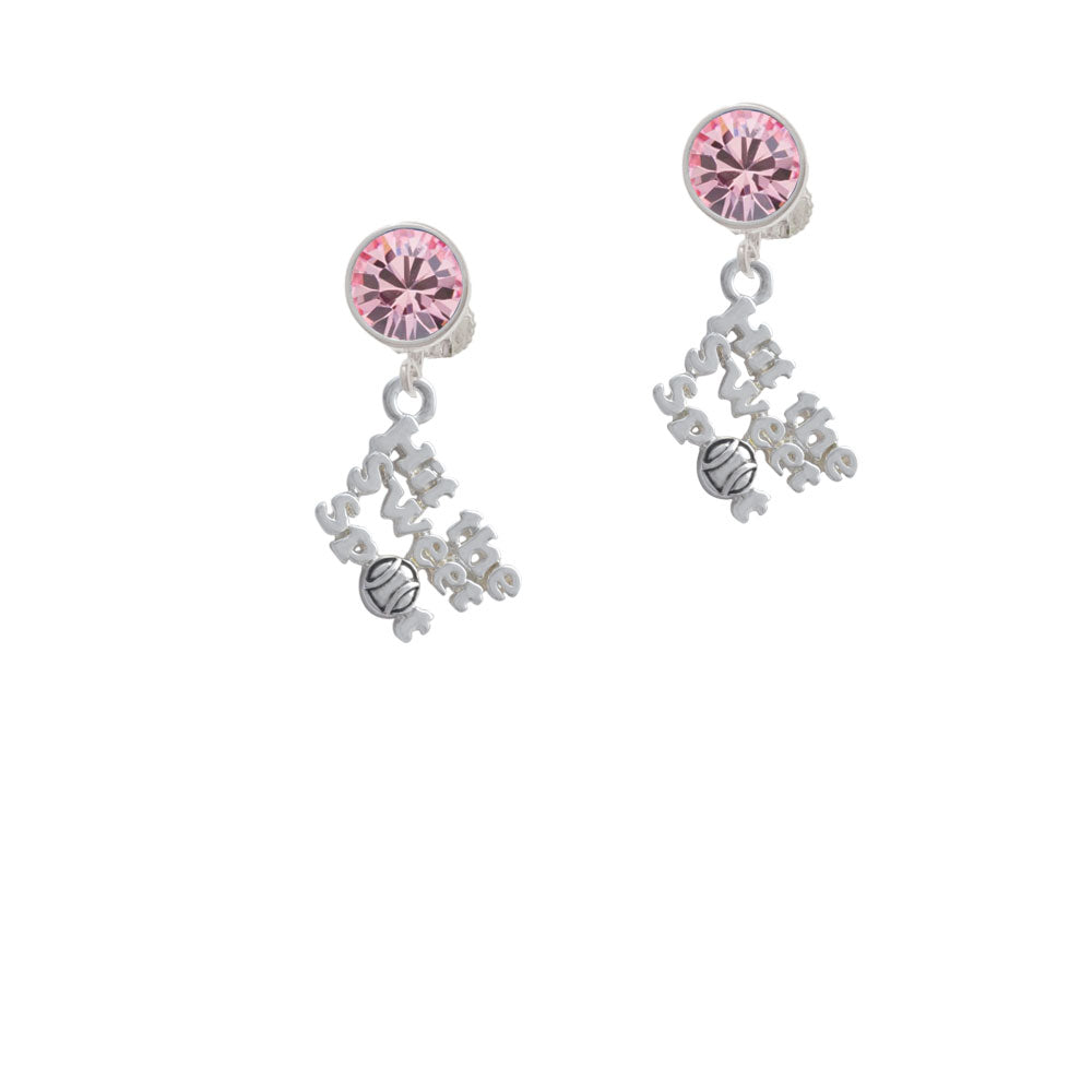 Hit the Sweet Spot with Softball Crystal Clip On Earrings Image 4