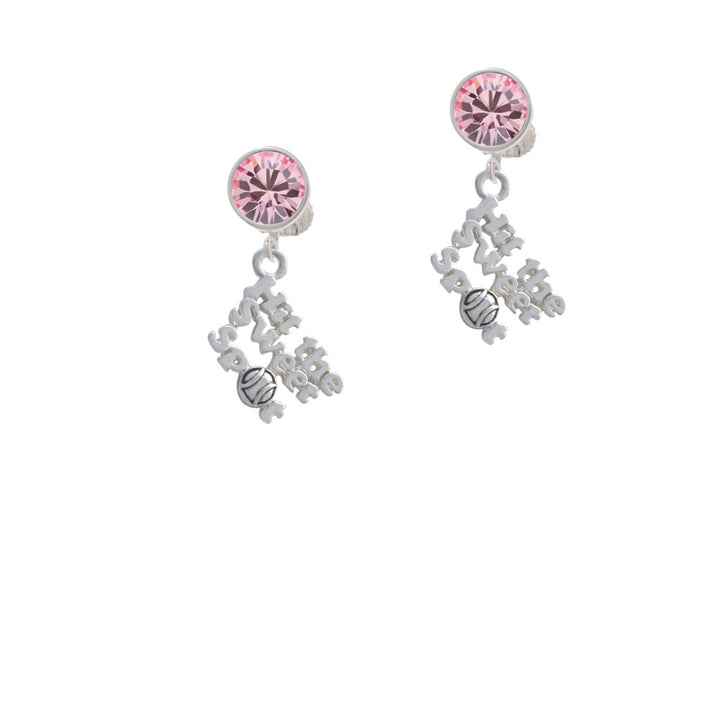 Hit the Sweet Spot with Softball Crystal Clip On Earrings Image 4