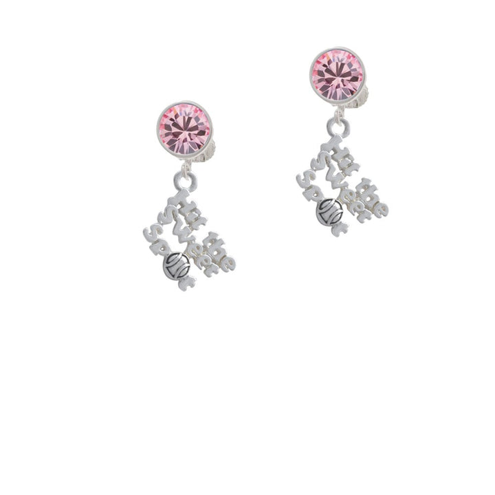 Hit the Sweet Spot with Softball Crystal Clip On Earrings Image 1