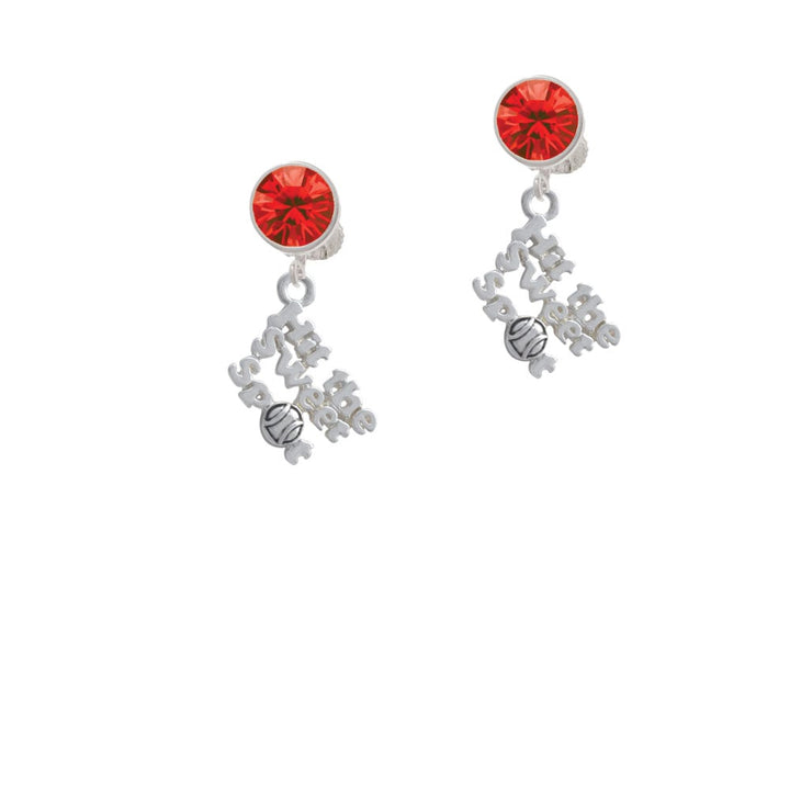 Hit the Sweet Spot with Softball Crystal Clip On Earrings Image 4