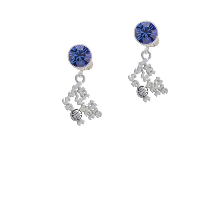 Hit the Sweet Spot with Softball Crystal Clip On Earrings Image 7