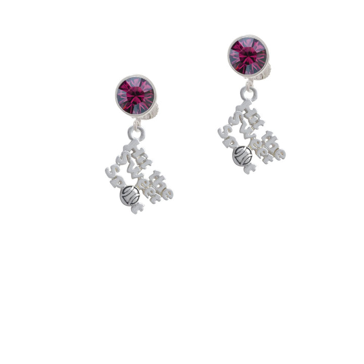 Hit the Sweet Spot with Softball Crystal Clip On Earrings Image 8