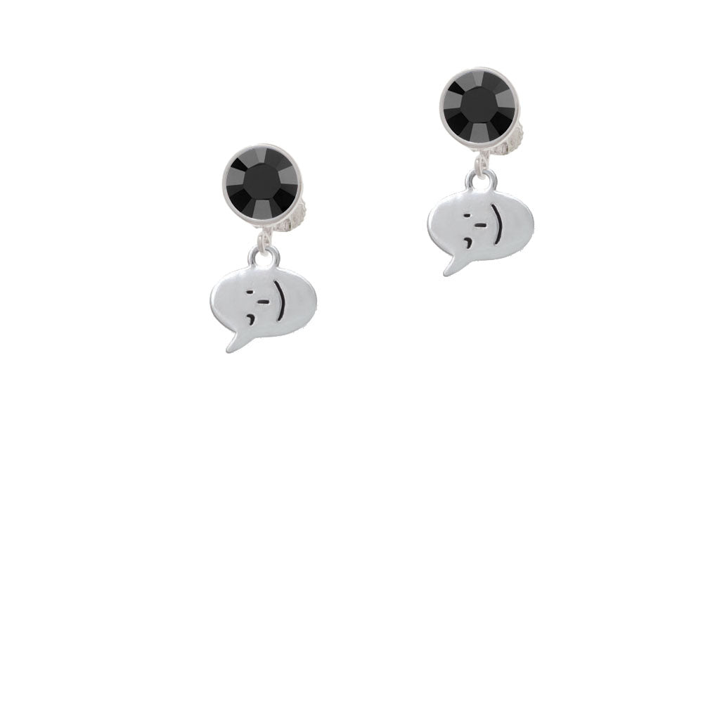 Emoticon :- ) - Winking - Crystal Clip On Earrings Image 3