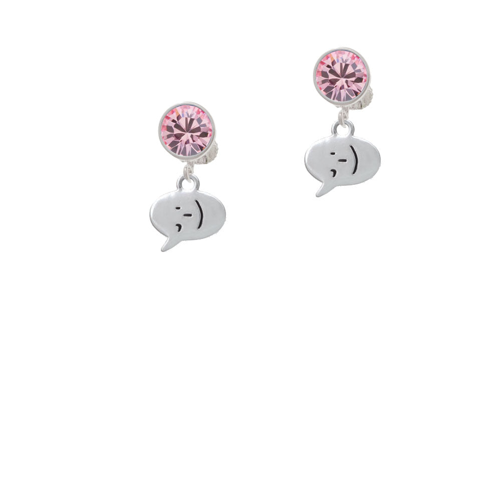 Emoticon :- ) - Winking - Crystal Clip On Earrings Image 4