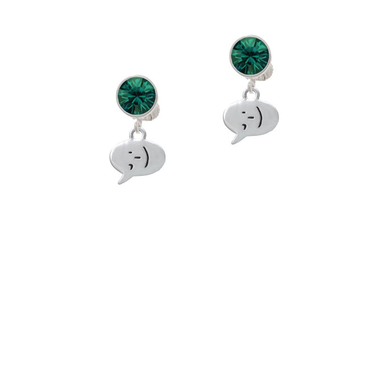 Emoticon :- ) - Winking - Crystal Clip On Earrings Image 1