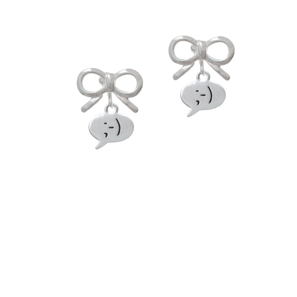 Emoticon :- ) - Winking - Crystal Clip On Earrings Image 9