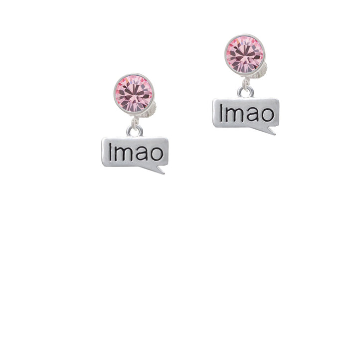 Text Chat - lmao - Laughing My A Off - Crystal Clip On Earrings Image 4