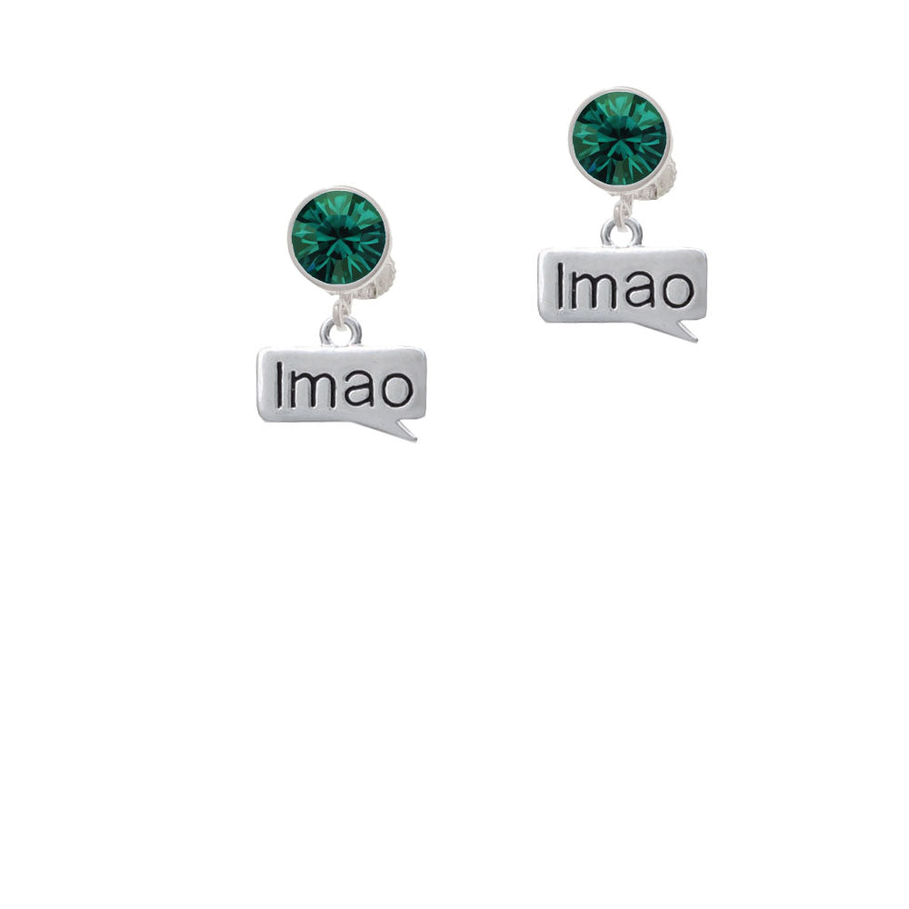 Text Chat - lmao - Laughing My A Off - Crystal Clip On Earrings Image 6