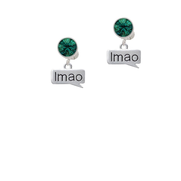 Text Chat - lmao - Laughing My A Off - Crystal Clip On Earrings Image 1