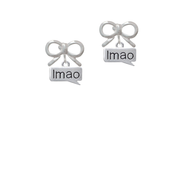 Text Chat - lmao - Laughing My A Off - Crystal Clip On Earrings Image 9