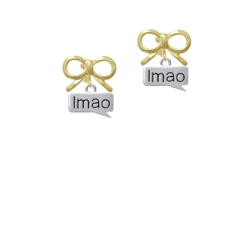 Text Chat - lmao - Laughing My A Off - Crystal Clip On Earrings Image 10