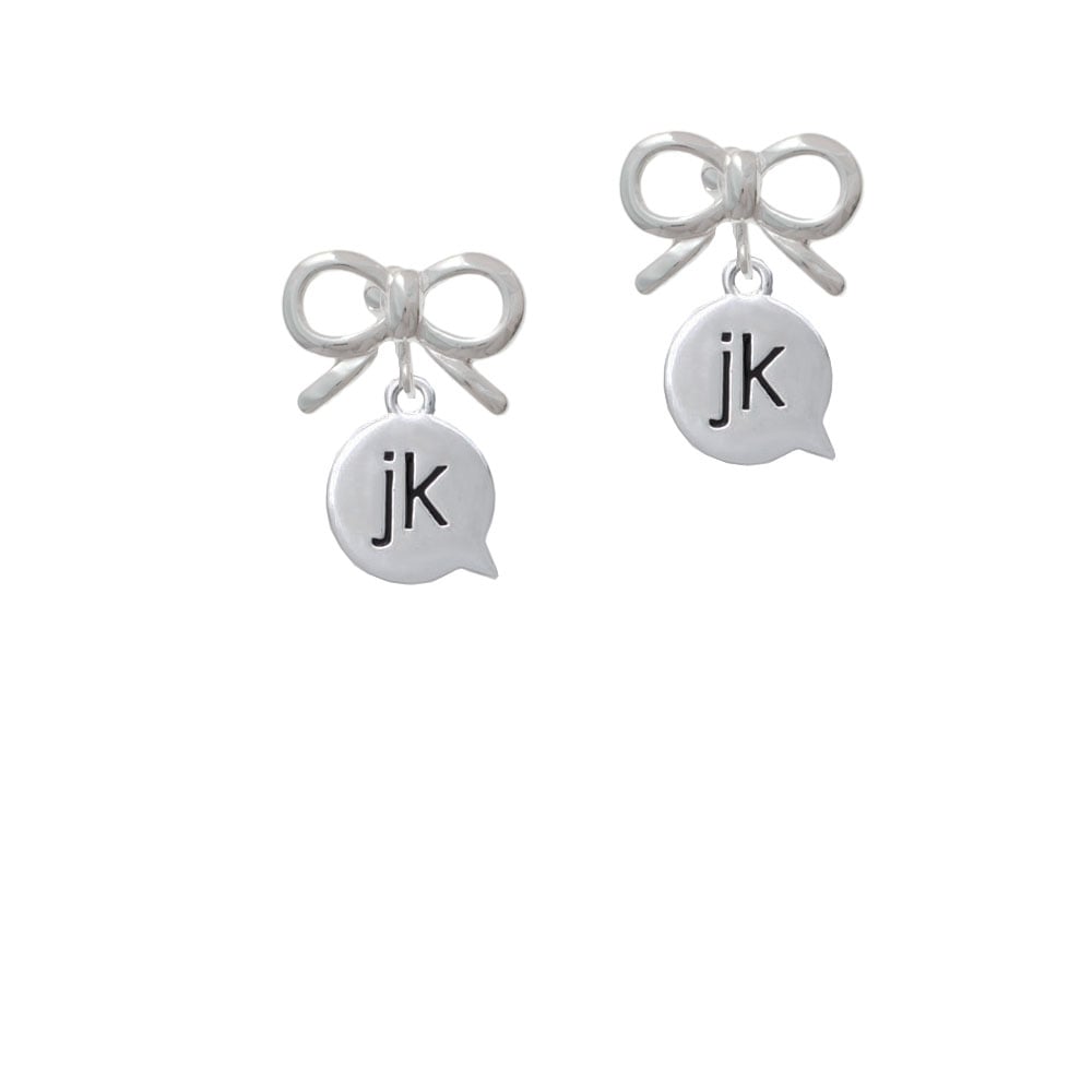 Text Chat - jk - Just Kidding - Crystal Clip On Earrings Image 9