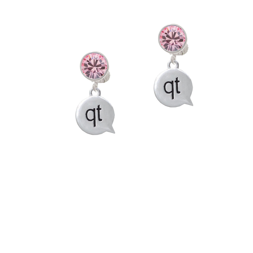 Text Chat - qt - Cutie - Crystal Clip On Earrings Image 4