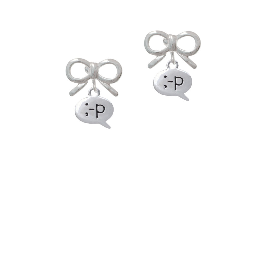 Emoticon :-P - Cheeky - Crystal Clip On Earrings Image 9