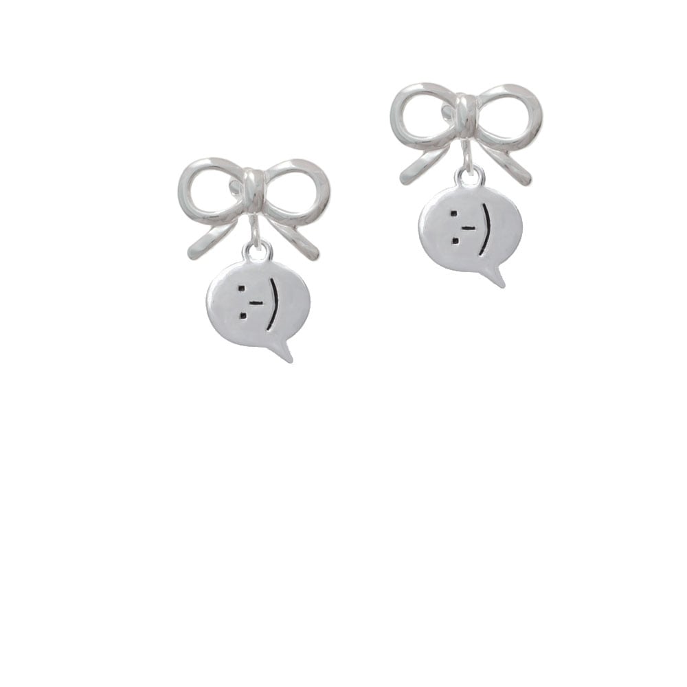 Emoticon :-) - Smiling - Crystal Clip On Earrings Image 9