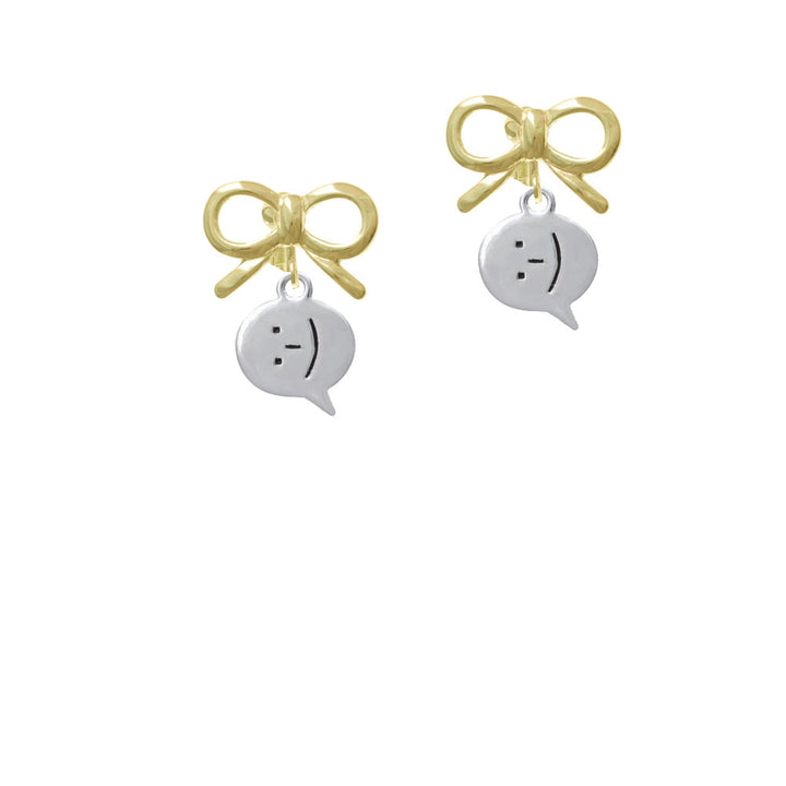 Emoticon :-) - Smiling - Crystal Clip On Earrings Image 10