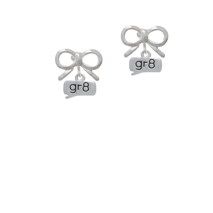 Text Chat - gr8 - Great - Crystal Clip On Earrings Image 9