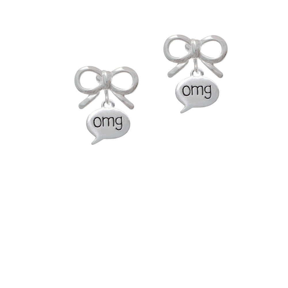 Text Chat - omg - Oh My God - Crystal Clip On Earrings Image 9