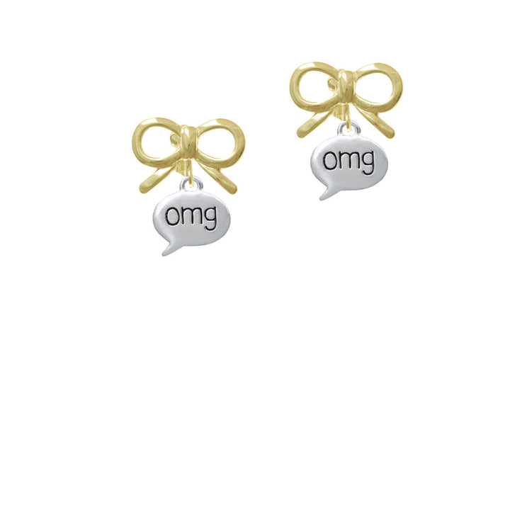 Text Chat - omg - Oh My God - Crystal Clip On Earrings Image 10