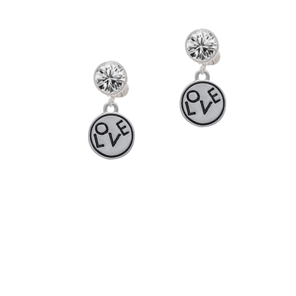 Love in Circle Crystal Clip On Earrings Image 2