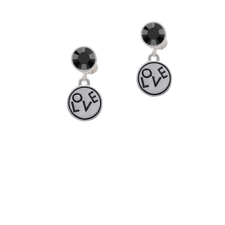 Love in Circle Crystal Clip On Earrings Image 3