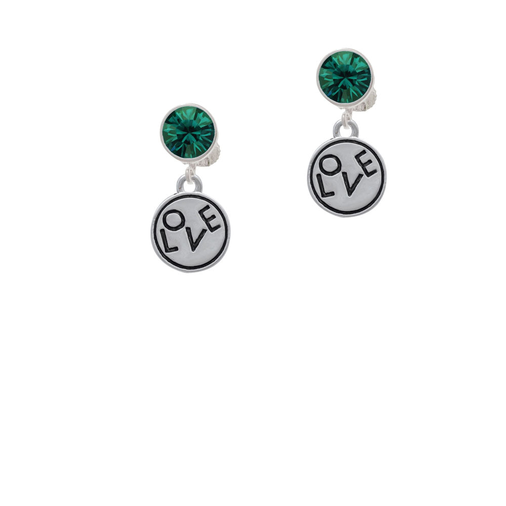 Love in Circle Crystal Clip On Earrings Image 6