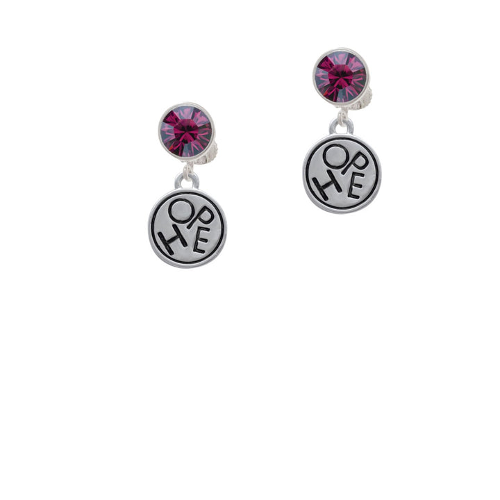 Hope in Circle Crystal Clip On Earrings Image 8