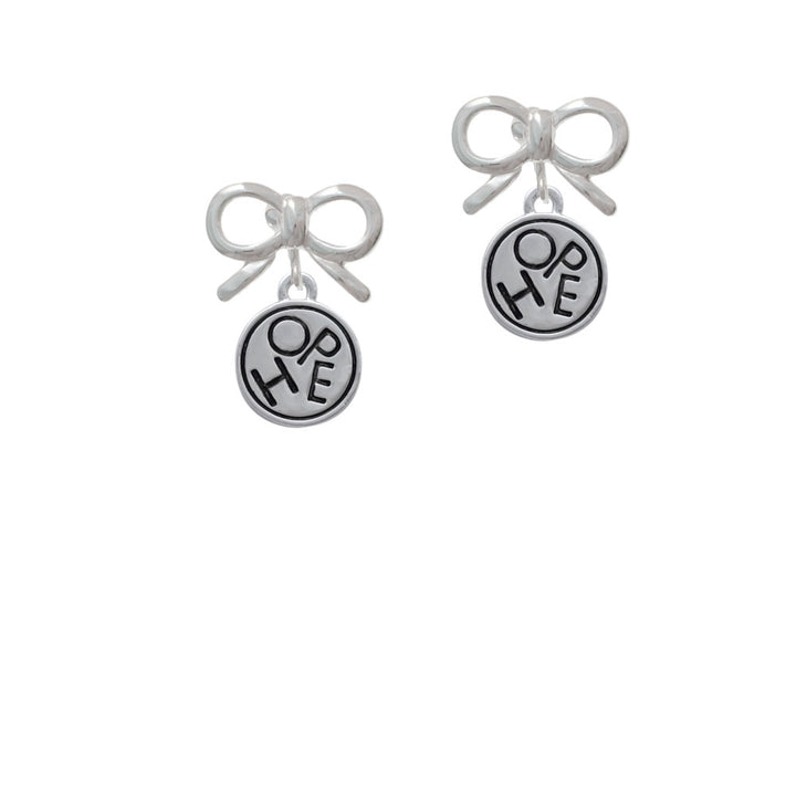 Hope in Circle Crystal Clip On Earrings Image 9