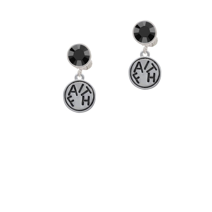 Faith in Circle Crystal Clip On Earrings Image 3