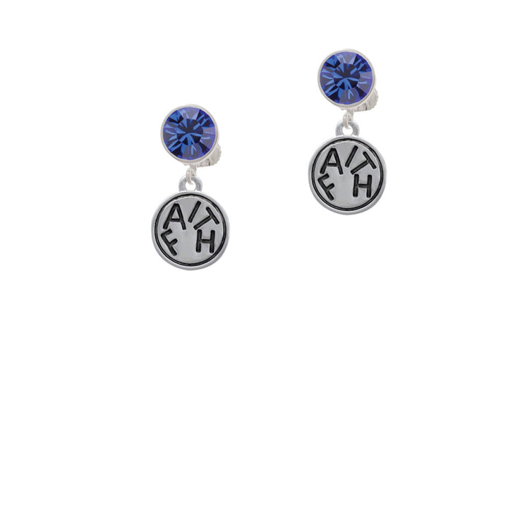 Faith in Circle Crystal Clip On Earrings Image 7